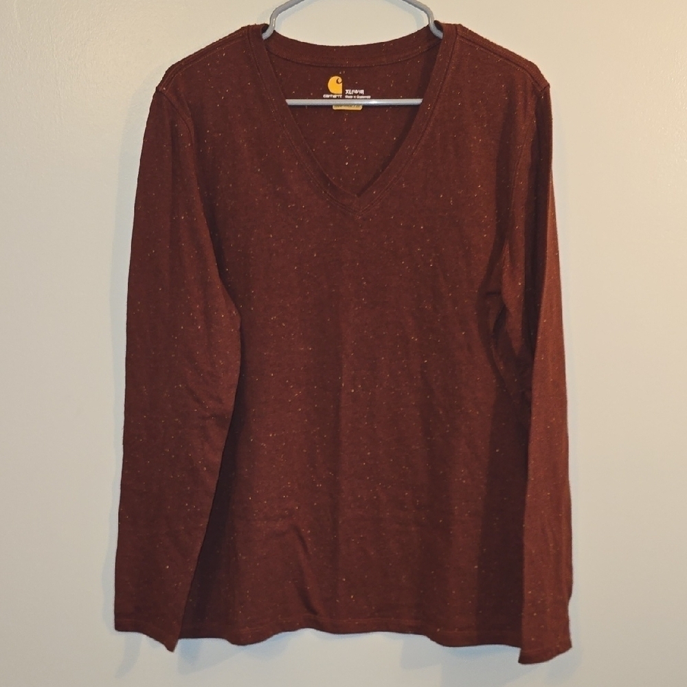Carhartt Kids Long Sleeve Tee - Brown/Maroon LOT-R2